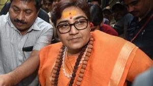 Mumbai Police have arrested a 38-year-old homoeopathic doctor for allegedly posting derogatory content on BJP’s Bhopal candidate Sadhvi Pragya Singh Thakur on a social media platform.(PTI file photo) Mumbai Police have arrested a 38-year-old homoeopathic doctor for allegedly posting derogatory content on BJP’s Bhopal candidate Sadhvi Pragya Singh Thakur on a social media platform.(PTI file photo)