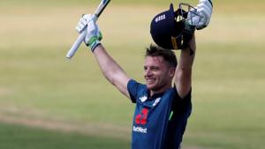England's Jos Buttler celebrates a century.(Action Images via Reuters) England's Jos Buttler celebrates a century.(Action Images via Reuters)
