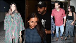 Sonam Kapoor, Malaika Arora, Arjun Kapoor, Varun Dhawan and Natasha Dalal at India’s Most Wanted screening in Mumbai.(Varinder Chawla) Sonam Kapoor, Malaika Arora, Arjun Kapoor, Varun Dhawan and Natasha Dalal at India’s Most Wanted screening in Mumbai.(Varinder Chawla)
