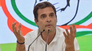Congress president Rahul Gandhi at the party headquarters on May 17, 2019 (HT Photo | Raj K Raj)