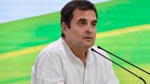 Congress president Rahul Gandhi addressing a press conference at AICC headquarters in New Delhi on May 17, 2019.