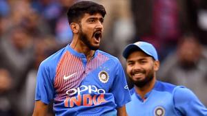 File image of India cricketer Khaleel Ahmed.(AFP) File image of India cricketer Khaleel Ahmed.(AFP)