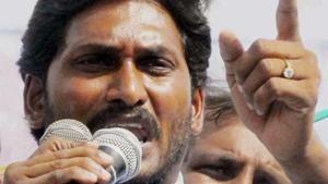 With six days to go for the declaration of results for the assembly elections in Andhra Pradesh, a confident-looking YSR Congress party president YS Jagan Mohan Reddy is already meeting people and and accepting representations from them.(PTI) With six days to go for the declaration of results for the assembly elections in Andhra Pradesh, a confident-looking YSR Congress party president YS Jagan Mohan Reddy is already meeting people and and accepting representations from them.(PTI)