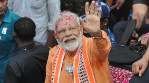 Prime Minister Narendra Modi on Friday said he was confident that the ruling Bharatiya Janata party (BJP)-led dispensation will win over 300 seats.(Rajesh Kumar / Hindustan Times) Prime Minister Narendra Modi on Friday said he was confident that the ruling Bharatiya Janata party (BJP)-led dispensation will win over 300 seats.(Rajesh Kumar / Hindustan Times)