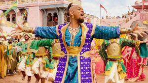 Will Smith plays Genie in Aladdin. Will Smith plays Genie in Aladdin.