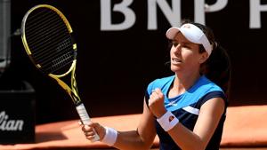 Britain's Johanna Konta celebrates winning her semi final match against Netherlands' Kiki Bertens.(REUTERS) Britain's Johanna Konta celebrates winning her semi final match against Netherlands' Kiki Bertens.(REUTERS)