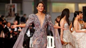 Hina Khan during her first red carpet appearance at 72nd Cannes Film Festival.(REUTERS) Hina Khan during her first red carpet appearance at 72nd Cannes Film Festival.(REUTERS)