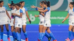 Indian women's hockey team celebrates after defeating China in the semifinal match at the 18th Asian Games 2018.(PTI) Indian women's hockey team celebrates after defeating China in the semifinal match at the 18th Asian Games 2018.(PTI)