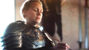Gwendoline Christie as Brienne of Tarth in the final episode of Game of Thrones. Gwendoline Christie as Brienne of Tarth in the final episode of Game of Thrones.
