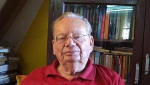 Celebrated author Ruskin Bond spent his 85th birthday among tourists and fans visiting his residence near Mullingar in Landour Cantonment board, Mussoorie on Sunday. Celebrated author Ruskin Bond spent his 85th birthday among tourists and fans visiting his residence near Mullingar in Landour Cantonment board, Mussoorie on Sunday.