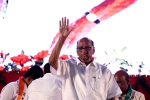 Learning from the debacle suffered during the LS elections, Pawar said, “If we do it from now on and connect with voters, then they won’t say you have come only when elections have arrived.”(Bachchan Kumar/ Hindustan Times) Learning from the debacle suffered during the LS elections, Pawar said, “If we do it from now on and connect with voters, then they won’t say you have come only when elections have arrived.”(Bachchan Kumar/ Hindustan Times)