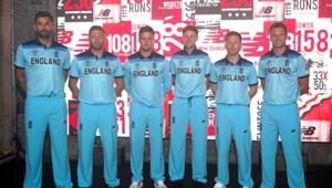 England's Liam Plunkett, Jonny Bairstow, Jason Roy, Joe Root, Eoin Morgan and Jos Buttler pose during the launch(Action Images via Reuters) England's Liam Plunkett, Jonny Bairstow, Jason Roy, Joe Root, Eoin Morgan and Jos Buttler pose during the launch(Action Images via Reuters)