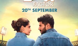 Sonam Kapoor and Dulquer Salmaan in the latest poster of their film, The Zoya Factor. Sonam Kapoor and Dulquer Salmaan in the latest poster of their film, The Zoya Factor.