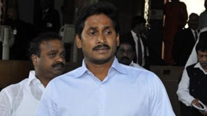 The ruling Telugu Desam Party, run by Chandrababu Naidu leading in only three.(HT Photo) The ruling Telugu Desam Party, run by Chandrababu Naidu leading in only three.(HT Photo)