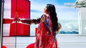 Aishwarya Rai Bachchan looks gorgeous in denims and a colourful jacket paired with red heels.(Aishwarya Rai Bachchan/Instagram) Aishwarya Rai Bachchan looks gorgeous in denims and a colourful jacket paired with red heels.(Aishwarya Rai Bachchan/Instagram)