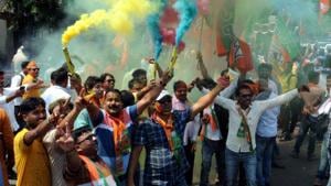 For the Congress, it is the second electoral drubbing in two years, after it lost the 2017 assembly election to the BJP.(Diwakar Prasad/ HT PHOTO)