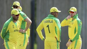 Australia's David Warner, Usman Khawaja and Steve Smith, from left, gather during the Cricket World Cup warm-up.(AP) Australia's David Warner, Usman Khawaja and Steve Smith, from left, gather during the Cricket World Cup warm-up.(AP)