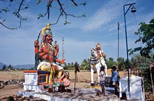 A village guardian deity in Tamil Nadu.(UIG via Getty Images) A village guardian deity in Tamil Nadu.(UIG via Getty Images)