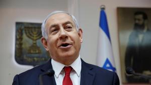 Lok Sabha Election Results 2019: Israeli Prime Minister Benjamin Netanyahu speaks during the weekly cabinet meeting at the Prime Minister's office in Jerusalem, May 19, 2019.(REUTERS) Lok Sabha Election Results 2019: Israeli Prime Minister Benjamin Netanyahu speaks during the weekly cabinet meeting at the Prime Minister's office in Jerusalem, May 19, 2019.(REUTERS)