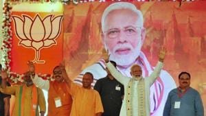 Prime Minsiter Narendra Modi during BJP workers meet programme in Varanasi(ANI) Prime Minsiter Narendra Modi during BJP workers meet programme in Varanasi(ANI)