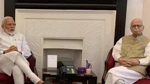 The Prime Minister was accompanied by the Bharatiya Janata Party’s president Amit Shah to LK Advani’s house.(Twitter/Narendra Modi) The Prime Minister was accompanied by the Bharatiya Janata Party’s president Amit Shah to LK Advani’s house.(Twitter/Narendra Modi)