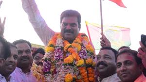 BJP candidate Kapil Patil won from the Bhiwandi Lok Sabha seat.(Praful Gangurde/ HT Photo) BJP candidate Kapil Patil won from the Bhiwandi Lok Sabha seat.(Praful Gangurde/ HT Photo)