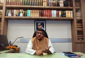 Ravi Shankar Prasad said that the poll fight in Patna Sahib was one of “hope” versus “opportunism.(Parwaz Khan /HT Photo) Ravi Shankar Prasad said that the poll fight in Patna Sahib was one of “hope” versus “opportunism.(Parwaz Khan /HT Photo)