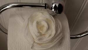 The trespasser not only cleaned Roman’s house but even left a rose made out of toilet paper.(Facebook/Nate Roman) The trespasser not only cleaned Roman’s house but even left a rose made out of toilet paper.(Facebook/Nate Roman)