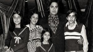 Sanjay Dutt with his family--parents Sunil and Nargis Dutt, sisters Priya and Namrata. Sanjay Dutt with his family--parents Sunil and Nargis Dutt, sisters Priya and Namrata.