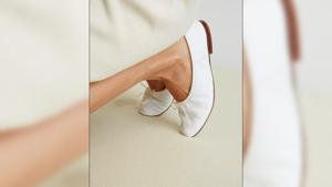 It’s the foot of the model wearing the shoe that’s intrigued social media users.(Instagram/@Mansur Gavriel) It’s the foot of the model wearing the shoe that’s intrigued social media users.(Instagram/@Mansur Gavriel)