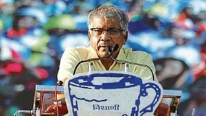 Prakash Ambedkar at a rally in Pune.(HT) Prakash Ambedkar at a rally in Pune.(HT)