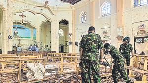 Security personnel inspect the interior of St. Sebastian's Church in Negombo on April 22, 2019, a day after the church was hit in series of bomb blasts targeting churches and luxury hotels in Sri Lanka. Image used for representational purpose only.((AFP/ File photo)) Security personnel inspect the interior of St. Sebastian's Church in Negombo on April 22, 2019, a day after the church was hit in series of bomb blasts targeting churches and luxury hotels in Sri Lanka. Image used for representational purpose only.((AFP/ File photo))