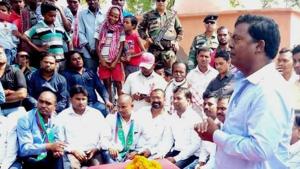 AJSU candidate ChandraPrakash Choudhary wins the Giridih Lok sabha election seat(Bijay/Hindustan Times) AJSU candidate ChandraPrakash Choudhary wins the Giridih Lok sabha election seat(Bijay/Hindustan Times)