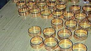 The fake gold bangles that DRI seized at Ahmedabad Air Cargo on Saturday.(HT photo) The fake gold bangles that DRI seized at Ahmedabad Air Cargo on Saturday.(HT photo)