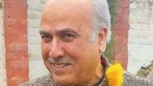 Addressing NC workers in Anantnag town Newly-elected MP Justice (Retired) Hasnain Masoodi of the National Conference (NC)demanded immediate release of the youths without any blemish on their career so that they can rejoin the educational institutions(Twitter/@masoodi_hasnain)