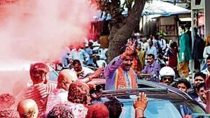 Shiv Sena’s Rahul Shewale celebrating his victory from Mumbai South Central, in Dadar on Thursday. The Sena polled 11, 71, 043 votes in their 14 Assembly segments in the city.(HT File Photo) Shiv Sena’s Rahul Shewale celebrating his victory from Mumbai South Central, in Dadar on Thursday. The Sena polled 11, 71, 043 votes in their 14 Assembly segments in the city.(HT File Photo)