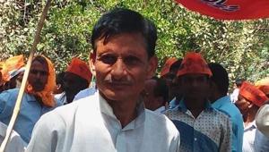 Surendra Singh was shot by bike-borne assailants outside his house on Saturday night, the police said.(ANI) Surendra Singh was shot by bike-borne assailants outside his house on Saturday night, the police said.(ANI)