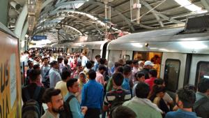 The Haryana government on Monday approved the construction of a Metro corridor that will begin where Delhi Metro Rail Corporation’s (DMRC) Yellow Line ends and reach parts of the old city and industrial estates across the expressway(Amal KS/HT PHOTO) The Haryana government on Monday approved the construction of a Metro corridor that will begin where Delhi Metro Rail Corporation’s (DMRC) Yellow Line ends and reach parts of the old city and industrial estates across the expressway(Amal KS/HT PHOTO)