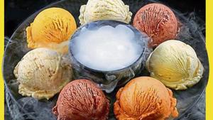 A platter of ice cream in different flavours. A platter of ice cream in different flavours.