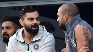 File image of India cricketers KL Rahul, Virat Kohli and Shikhar Dhawan.(AFP) File image of India cricketers KL Rahul, Virat Kohli and Shikhar Dhawan.(AFP)