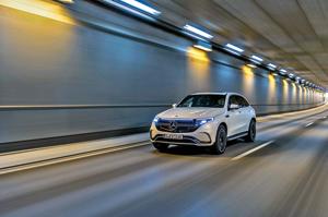 The only bits that spice up the looks of the Mercedes EQC are the stunning alloy wheels and the distinctive nose The only bits that spice up the looks of the Mercedes EQC are the stunning alloy wheels and the distinctive nose