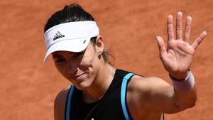Spain's Garbine Muguruza celebrates after winning against Sweden's Johanna Larsson.(AFP) Spain's Garbine Muguruza celebrates after winning against Sweden's Johanna Larsson.(AFP)