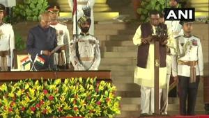 Faggan Singh Kulaste during the oath-taking ceremony on May 30, 2019. (ANI) Faggan Singh Kulaste during the oath-taking ceremony on May 30, 2019. (ANI)