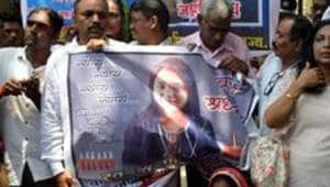 Mumbai, India 28 May, 2019: Dr Payal Tadvi’s family & All India Students Federation (AISF) stage protest outside the Nair Hospital they are demanding action against the three accused doctors who allegedly hurled cattiest slurs and harassed Dr Tadvi, who died by suicide in 22 May, in Mumbai, India, on Tuesday, 28 May, 2019. (Photo by Bhushan Koyande/HT)