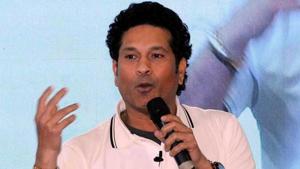 New Delhi, Feb 04 (ANI): Indian Former Cricketer Sachin Tendulkar tries as he launches India's first multiplayer virtual reality cricket game 'Sachin Saga VR' in New Delhi on Monday. (ANI Photo)(ANI) New Delhi, Feb 04 (ANI): Indian Former Cricketer Sachin Tendulkar tries as he launches India's first multiplayer virtual reality cricket game 'Sachin Saga VR' in New Delhi on Monday. (ANI Photo)(ANI)