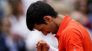 Serbia's Novak Djokovic celebrates after winning against Switzerland's Henri Laaksonen.(AFP) Serbia's Novak Djokovic celebrates after winning against Switzerland's Henri Laaksonen.(AFP)