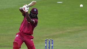 West Indies' Chris Gayle bats during the 2019 Cricket World Cup warm up match between the West Indies and New Zealand at Bristol County Ground in Bristol, southwest England, on May 28, 2019.(AFP) West Indies' Chris Gayle bats during the 2019 Cricket World Cup warm up match between the West Indies and New Zealand at Bristol County Ground in Bristol, southwest England, on May 28, 2019.(AFP)