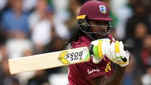 Chris Gayle in action during the ICC World Cup 2019 encounter against Pakistan.(AFP) Chris Gayle in action during the ICC World Cup 2019 encounter against Pakistan.(AFP)