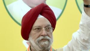 Puri will be the second IFS officer to be part of the National Democratic Alliance (NDA) government’s cabinet(Sameer Sehgal/Hindustan Times) Puri will be the second IFS officer to be part of the National Democratic Alliance (NDA) government’s cabinet(Sameer Sehgal/Hindustan Times)