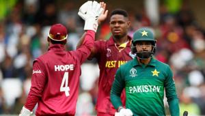 Pakistan's Mohammad Hafeez looks dejected as he walks off after losing his wicket to West Indies' Oshane Thomas.(Action Images via Reuters) Pakistan's Mohammad Hafeez looks dejected as he walks off after losing his wicket to West Indies' Oshane Thomas.(Action Images via Reuters)